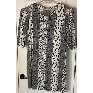 Cato Est 1946 Animal Print Cold Shoulder Dress/Tunic 14/16